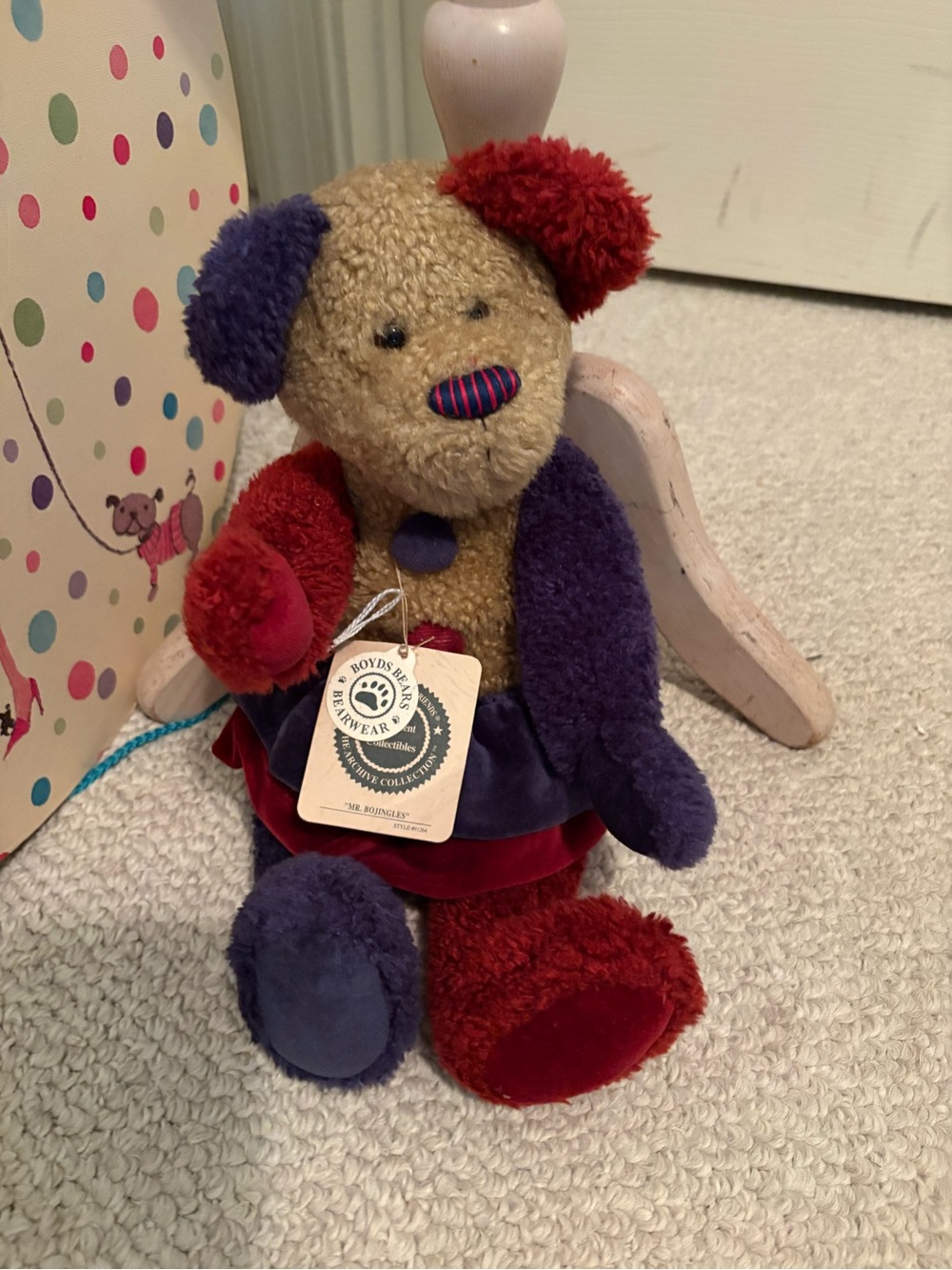 Boyds Plush Multicolor Patchwork Bear – Kids Toy nwt $55